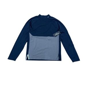 Rhone Extra Mile Fleece Pullover Mens Small Navy Blue Smoke Grey NWT Running